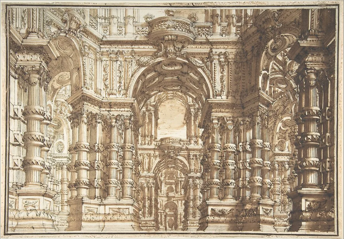Drawing for an Opera Set — Giuseppe Galli Bibiena
