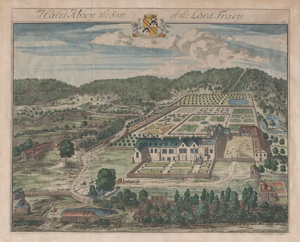 Hales Abbey, The Seat of Lord Tracy, plate 247 from "The Ancient and Present State of Gloucestershire" — William Tracy, 4th Viscount Tracy|Johannes Kip