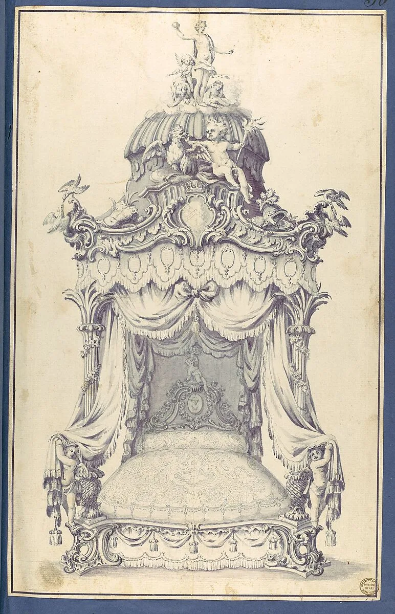 A Design for a State Bed, in Chippendale Drawings, Vol. I — Thomas Chippendale