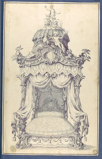 A Design for a State Bed, in Chippendale Drawings, Vol. I