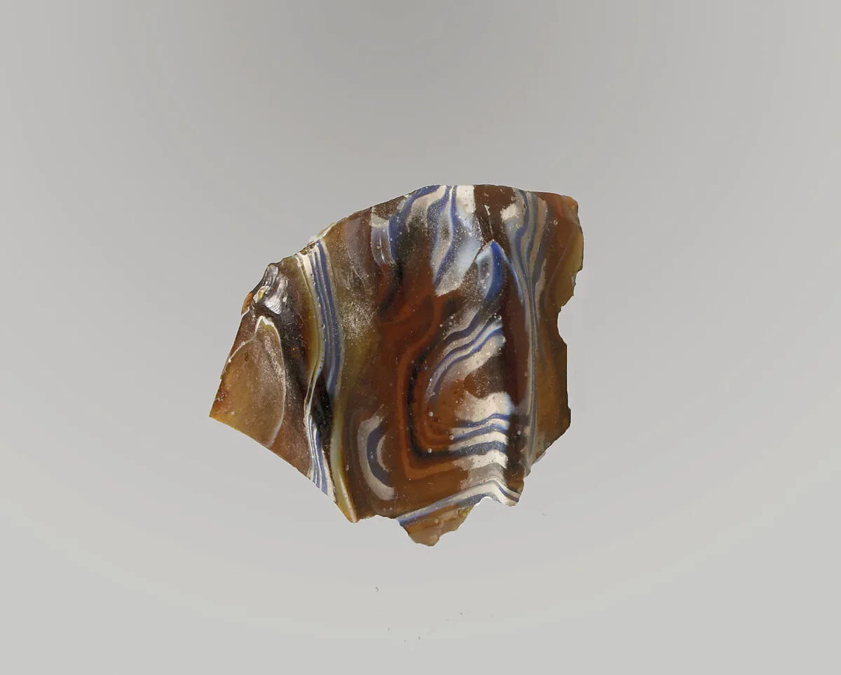 Glass mosaic ribbed bowl fragment — Unknown