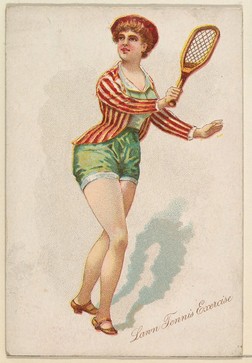 Lawn Tennis Exercise, from the Pretty Athletes series (N196) issued by Wm. S. Kimball & Co. — William S. Kimball & Company|Julius Bien & Co.