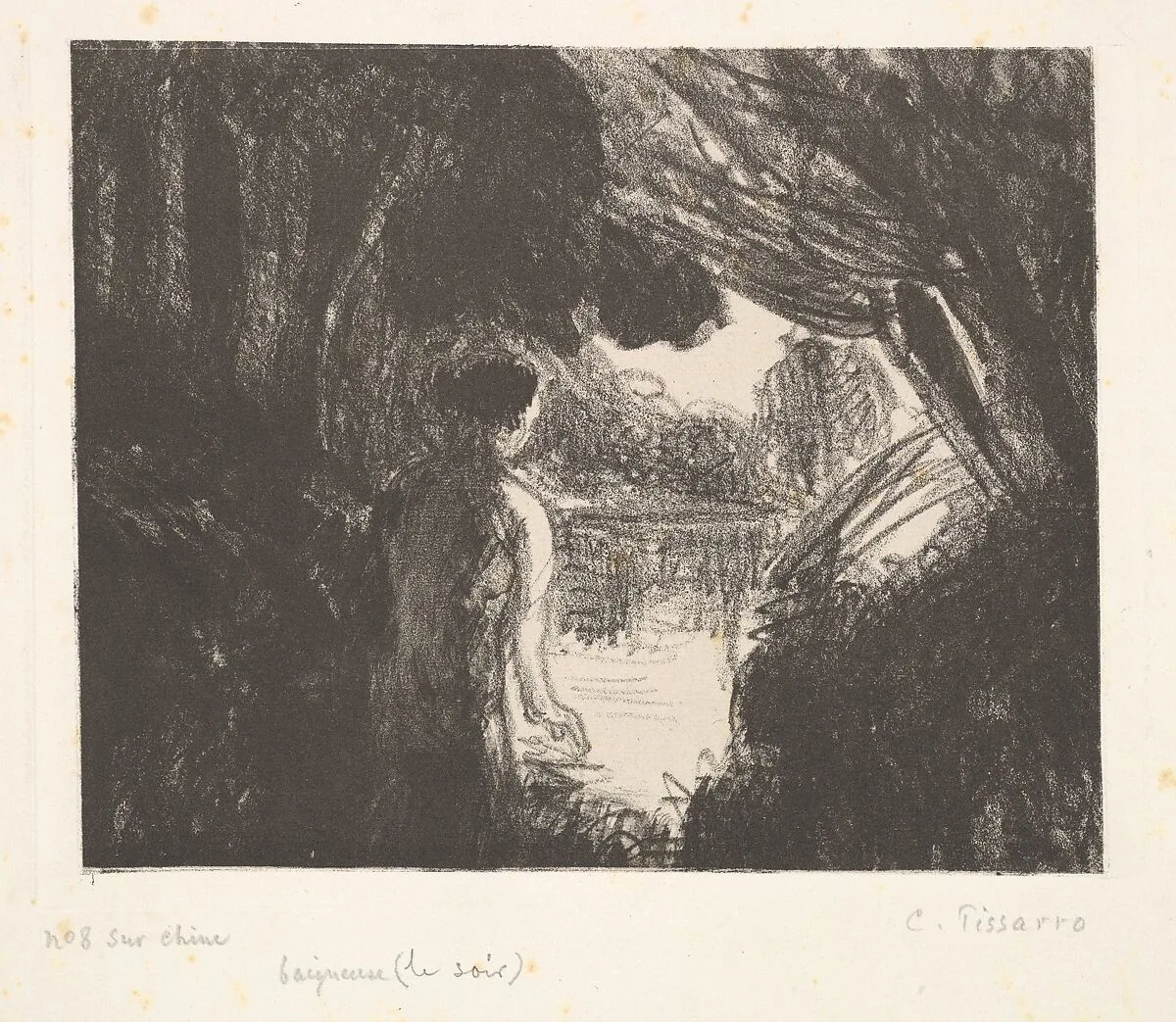 Bather, Evening — Camille Pissarro