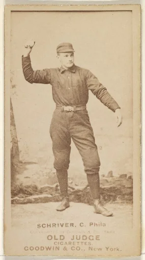 William Frederick "Pop" Schriver, Catcher, Philadelphia, from the Old Judge series (N172) for Old Judge Cigarettes