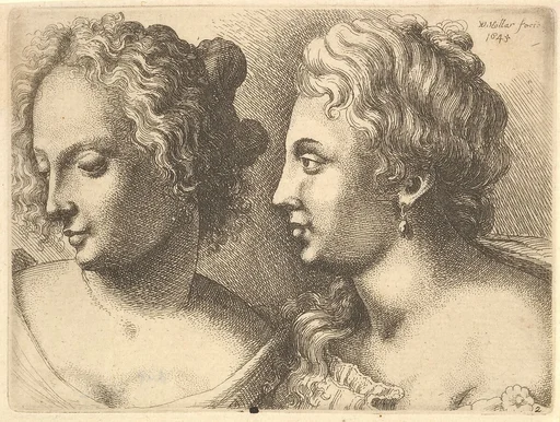 Heads of two young women