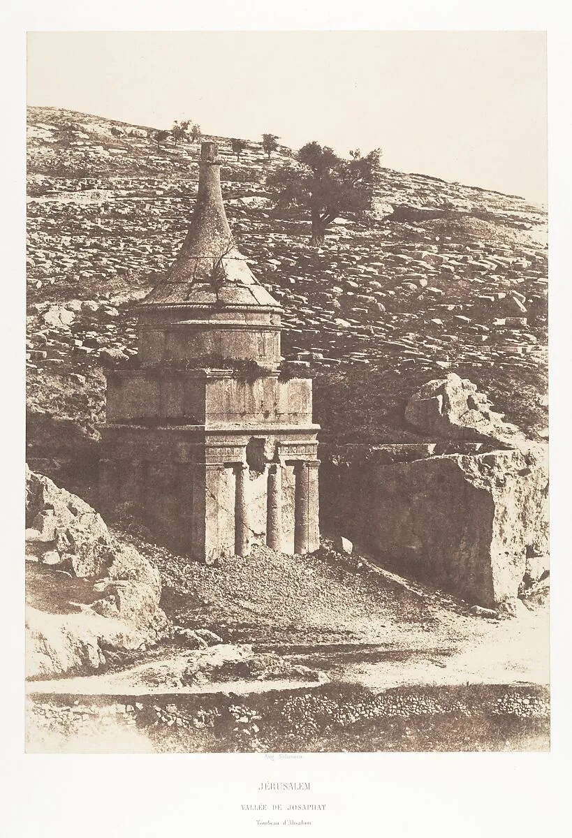 Jérusalem, Vallée de Josaphat, Tombeau d'Absalon — Auguste Salzmann|Imprimerie photographique de Blanquart-Évrard, à Lille