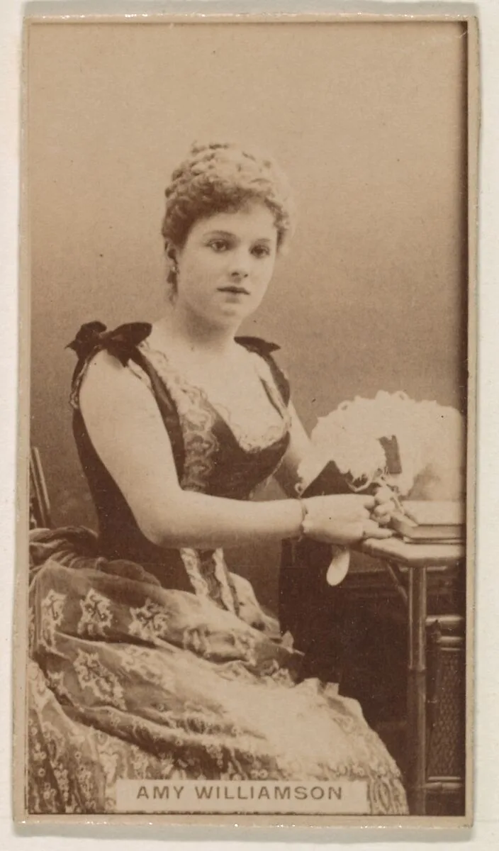 Amy Williamson, from the Actresses series (N245) issued by Kinney Brothers to promote Sweet Caporal Cigarettes — Kinney Brothers Tobacco Company