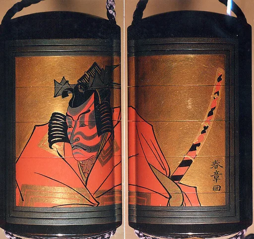五代目市川団十郎肖像蒔絵印籠|Inrō with Kabuki Actor Ichikawa Danjūrō V