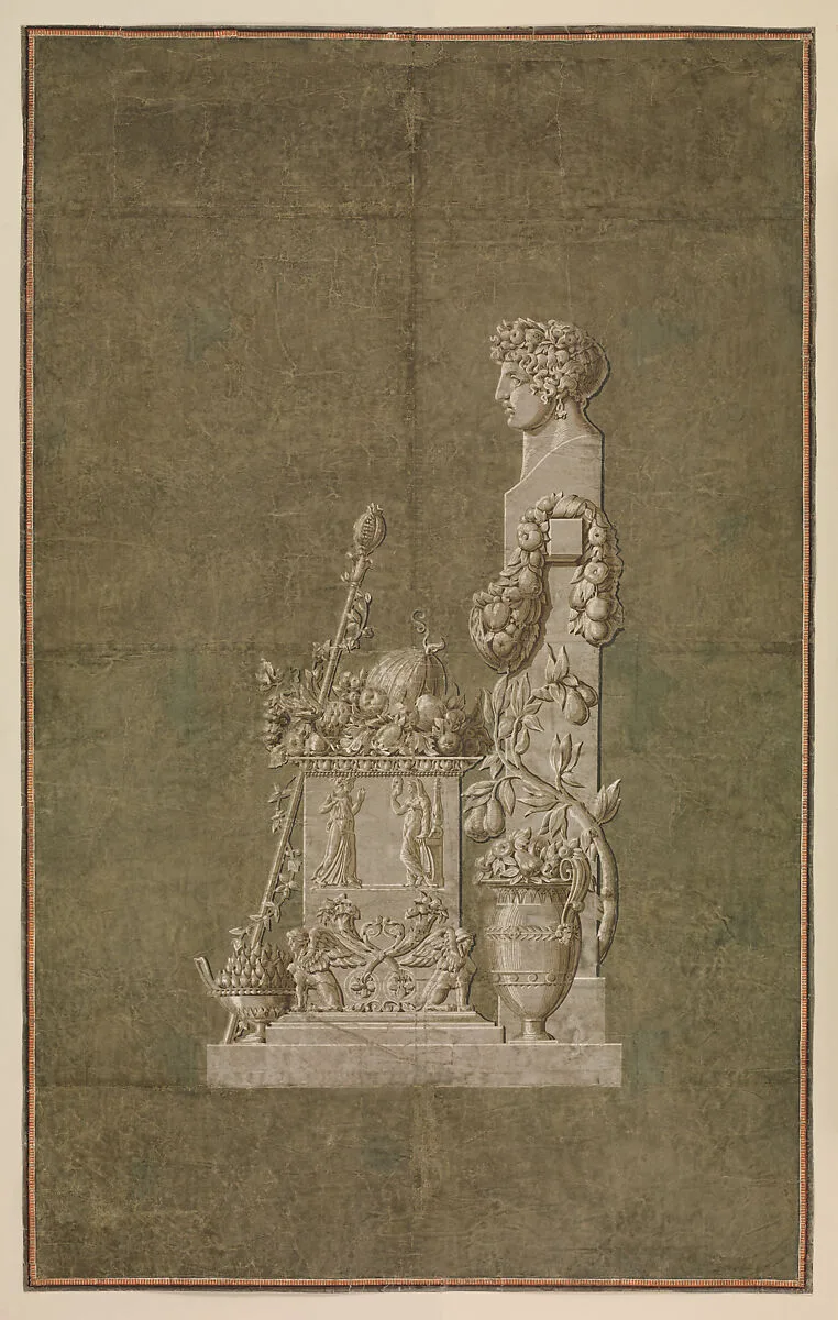 Wallpaper Panel depicting Spring with female herm — Charles Percier|Jacquemart et Bénard