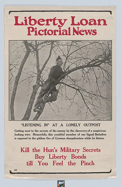 Liberty Loan pictorial news, "listening in" at a lonely outpost — Committee on Public Information