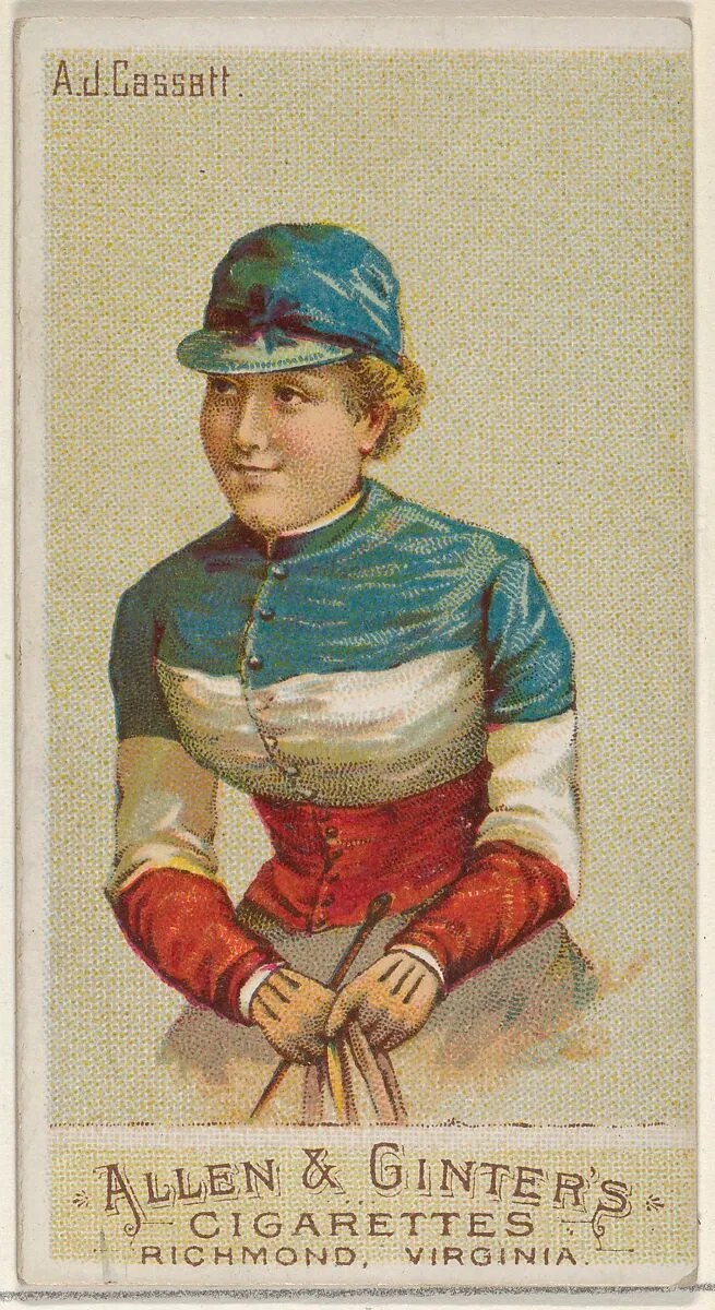 A.J. Cassatt, from the Racing Colors of the World series (N22a) for Allen & Ginter Cigarettes — Allen & Ginter