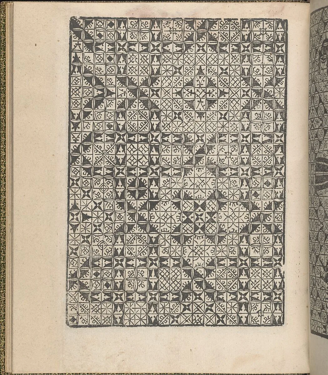 Giardineto novo di punti tagliati et gropposi per exercitio & ornamento delle donne (Venice 1554), page 18 (verso) — Lloyd, Wallis & Lloyd|Matteo Pagano