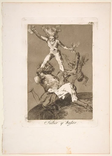 Plate 56 from "Los Caprichos": To rise and to fall (Subir y bajar)