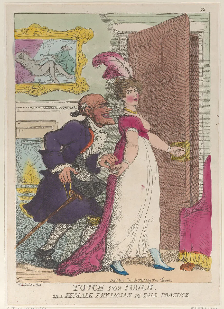 Touch for Touch or a Female Physician in Full Practice — Thomas Tegg|Thomas Rowlandson