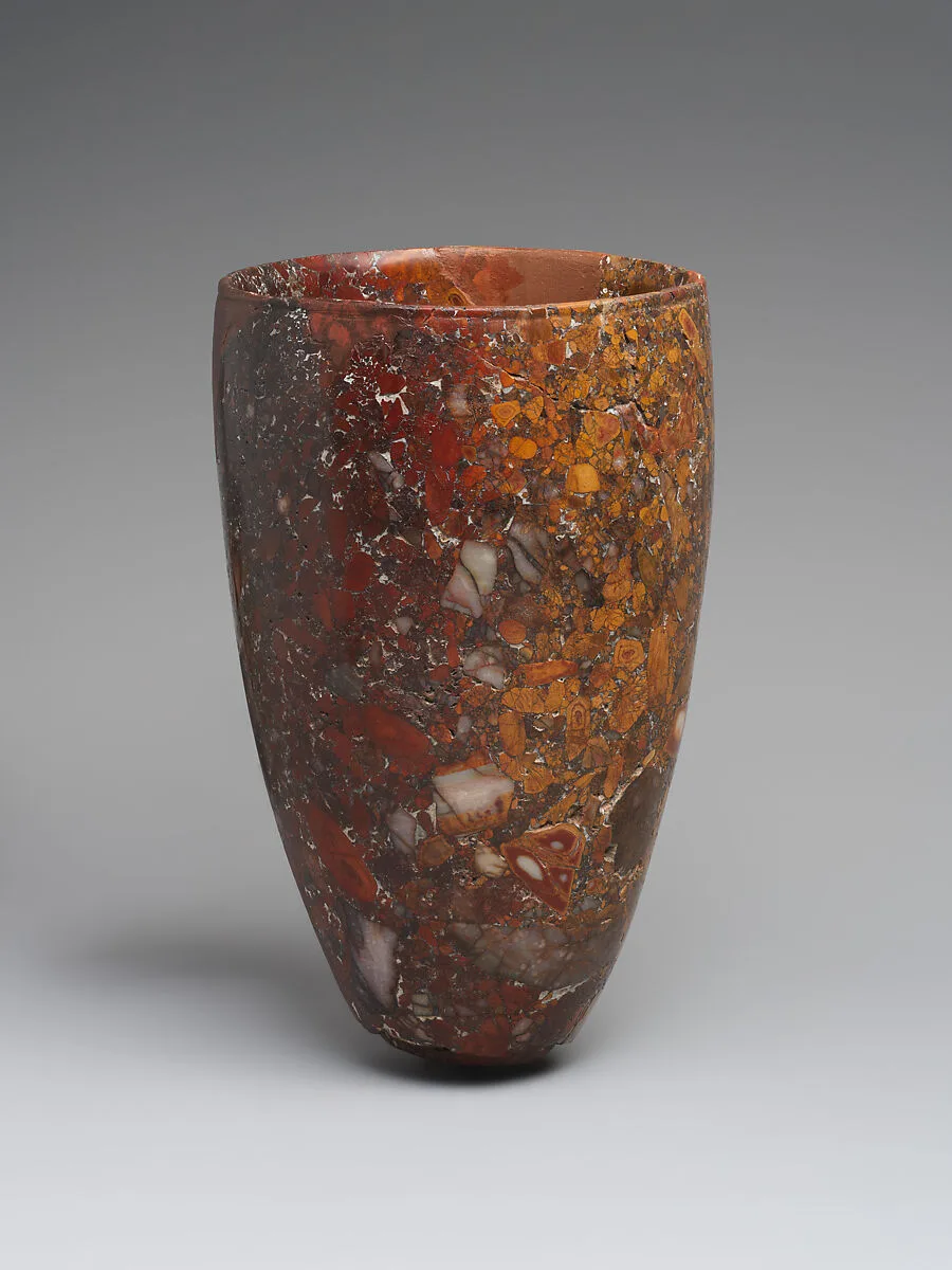 Beaker with bronze pin in base — Unknown