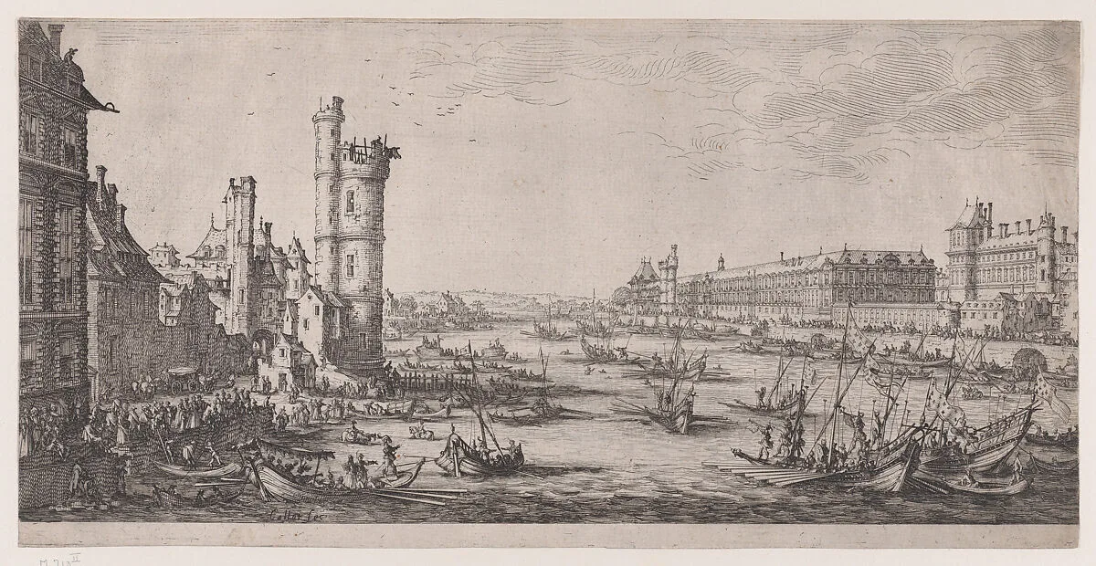 Vue du Louvre (View of the Louvre), from Les Deux Grandes Vues de Paris (The Two Large Views of Paris) — Jacques Callot