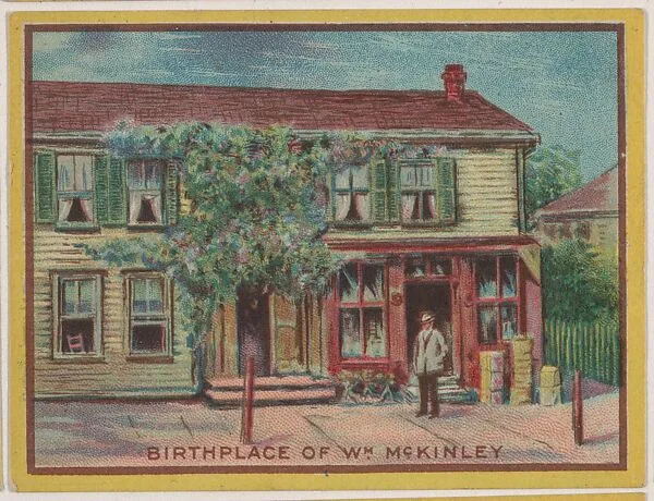 Birthplace of Wm. McKinley, collector card from the Famous Buildings series (D30), issued by the Weber Baking Company — Weber Baking Company