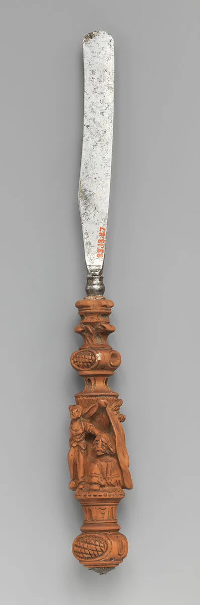 Fruit knife with carved scene from the story of Judith and Holofernes — Unknown