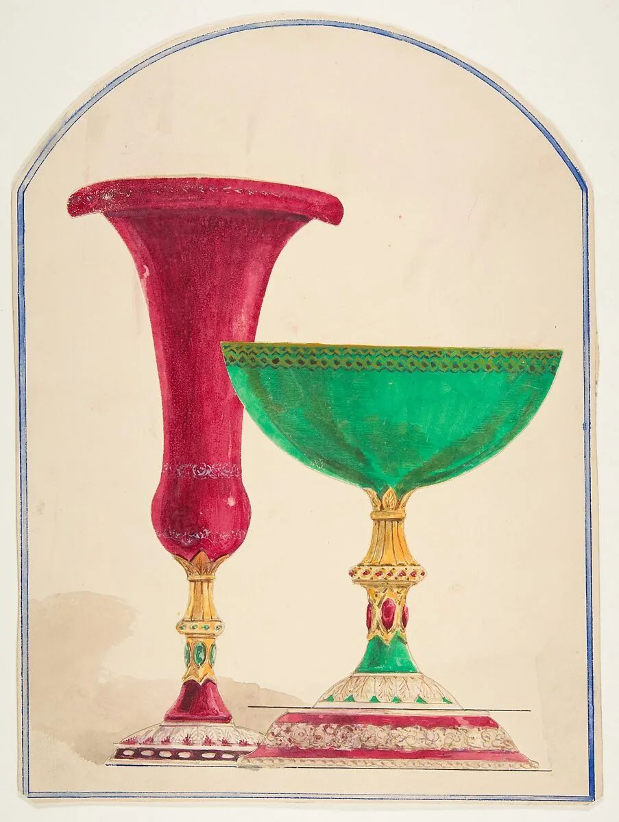 Design for Two Cups — Anonymous, French, 19th century