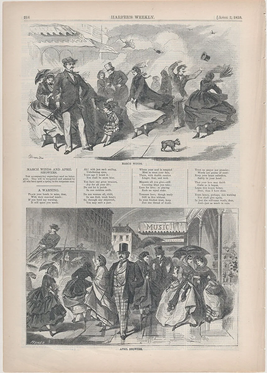 April Showers (from "Harper's Weekly," Vol. III) — Winslow Homer|Harper & Brothers|Harper's Weekly