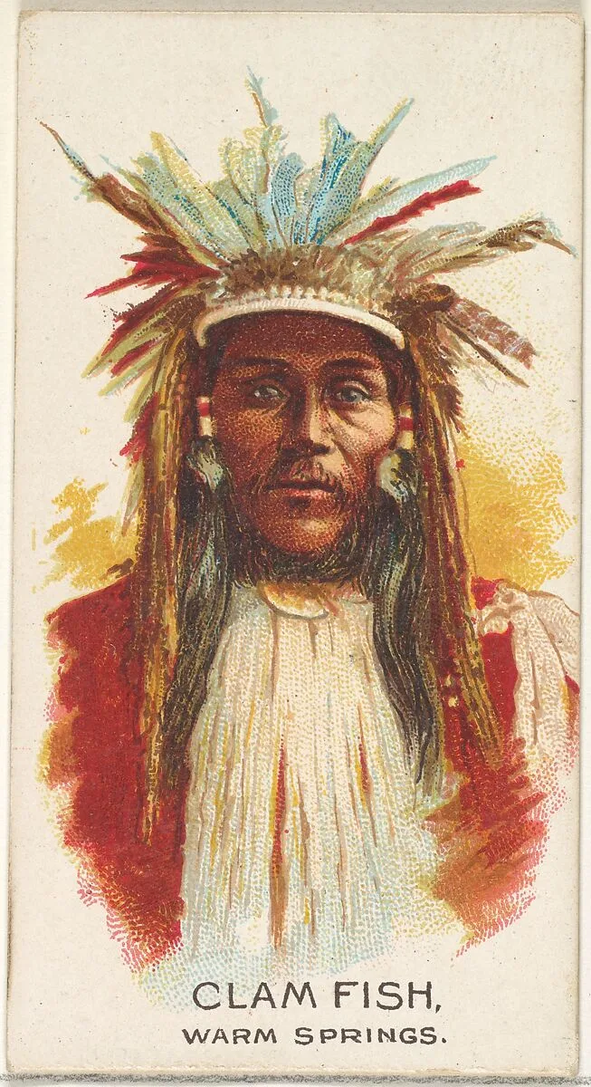 Clam Fish, Warm Springs, from the American Indian Chiefs series (N2) for Allen & Ginter Cigarettes Brands — Allen & Ginter