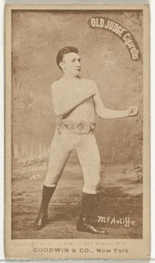 McAuliffe, from the Celebrities and Prizefighters series (N174) for Old Judge Cigarettes