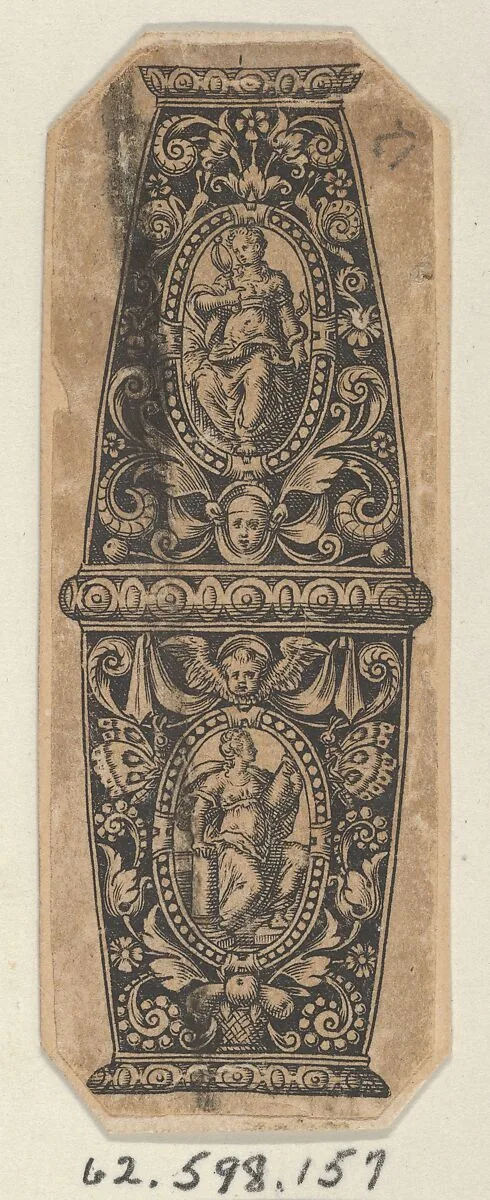 Design for a Sword or Dagger Handle with the Suicide of Cleopatra — Theodor de Bry