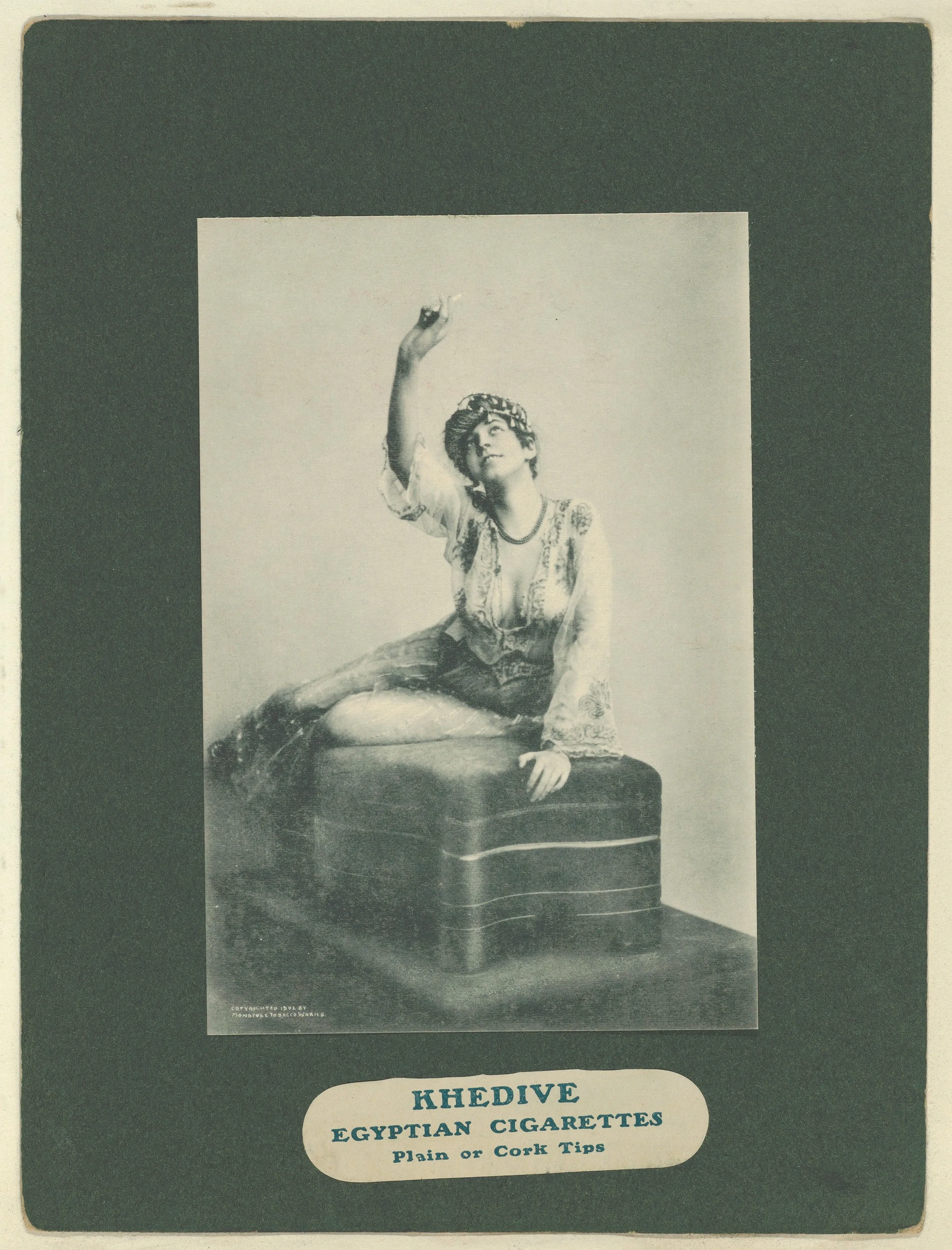 Plate 8, from Little Egypt Actresses series (T2), issued by Monopole Tobacco Works to promote Khedive Egyptian Cigarettes — Monopole Tobacco Works