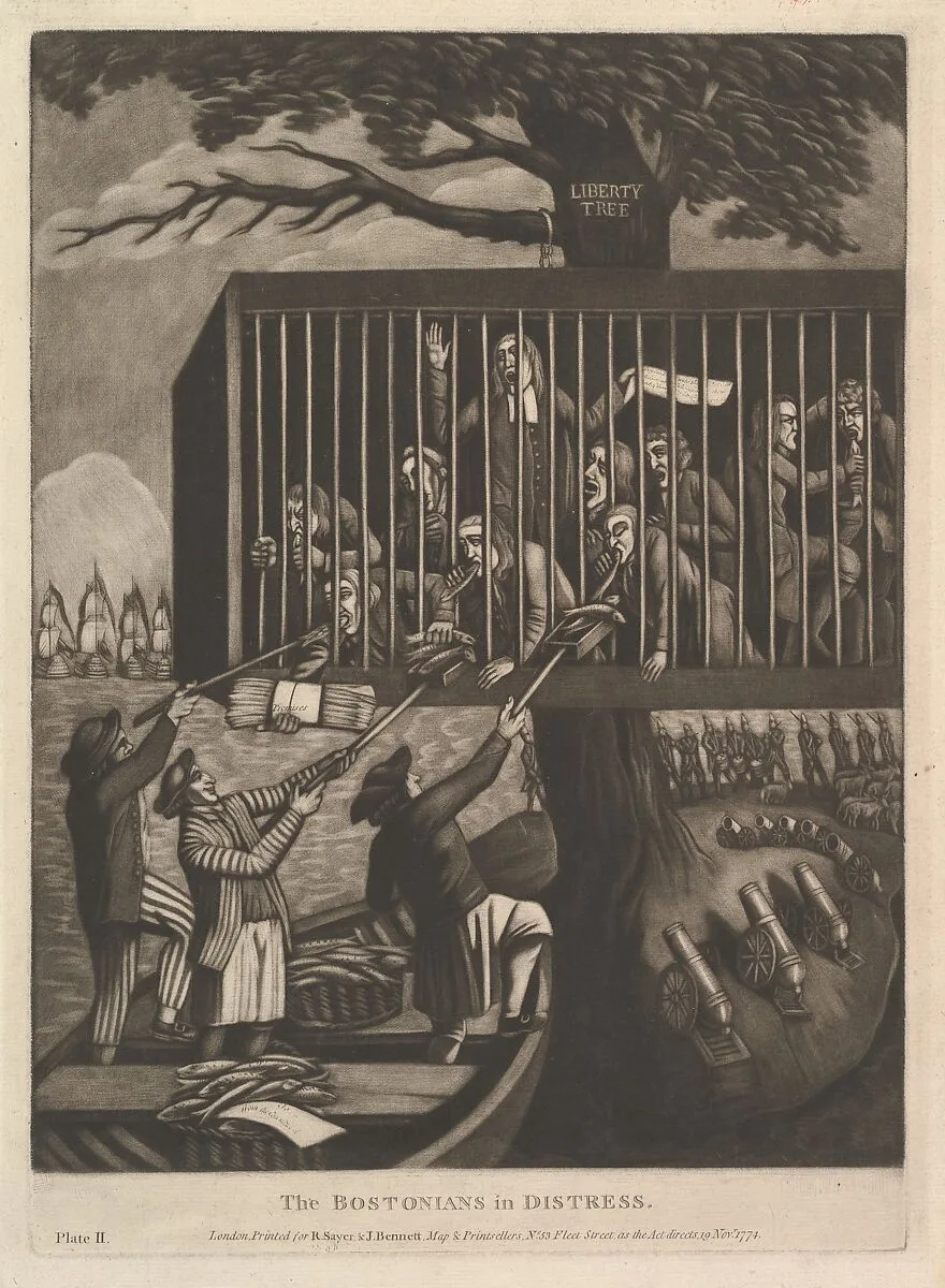 The Bostonians in Distress — Philip Dawe|R. Sayer and J. Bennett