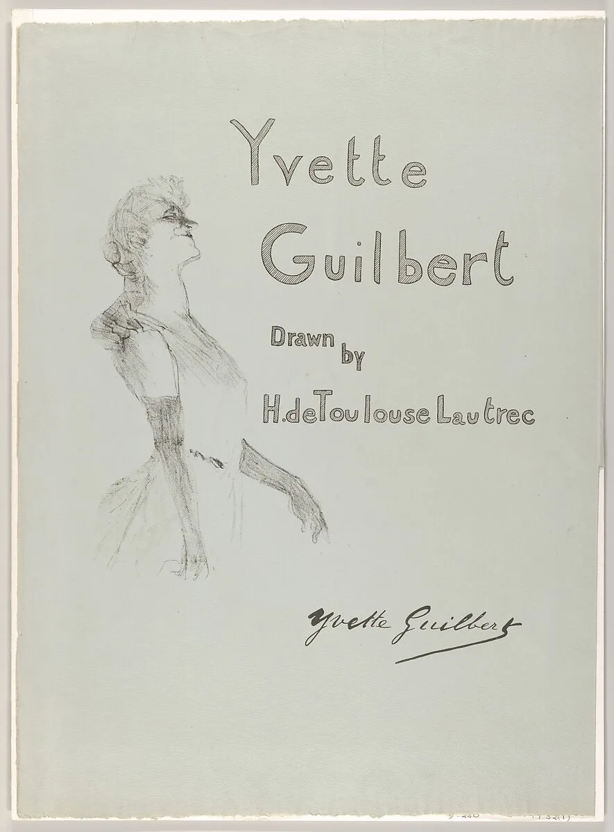 Cover - Yvette Guilbert — Henri de Toulouse-Lautrec