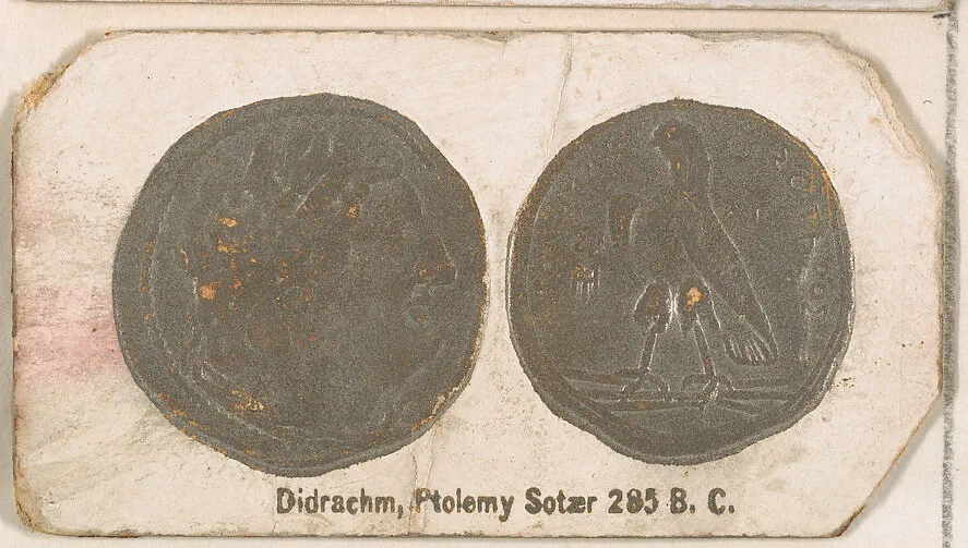 Didrachm Ptolemy Sotaer, 285 B.C., from the Ancient Coins series (N180) issued by Wm. S. Kimball & Co. — William S. Kimball & Company