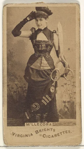 M'lle Cora, from the Actors and Actresses series (N45, Type 1) for Virginia Brights Cigarettes