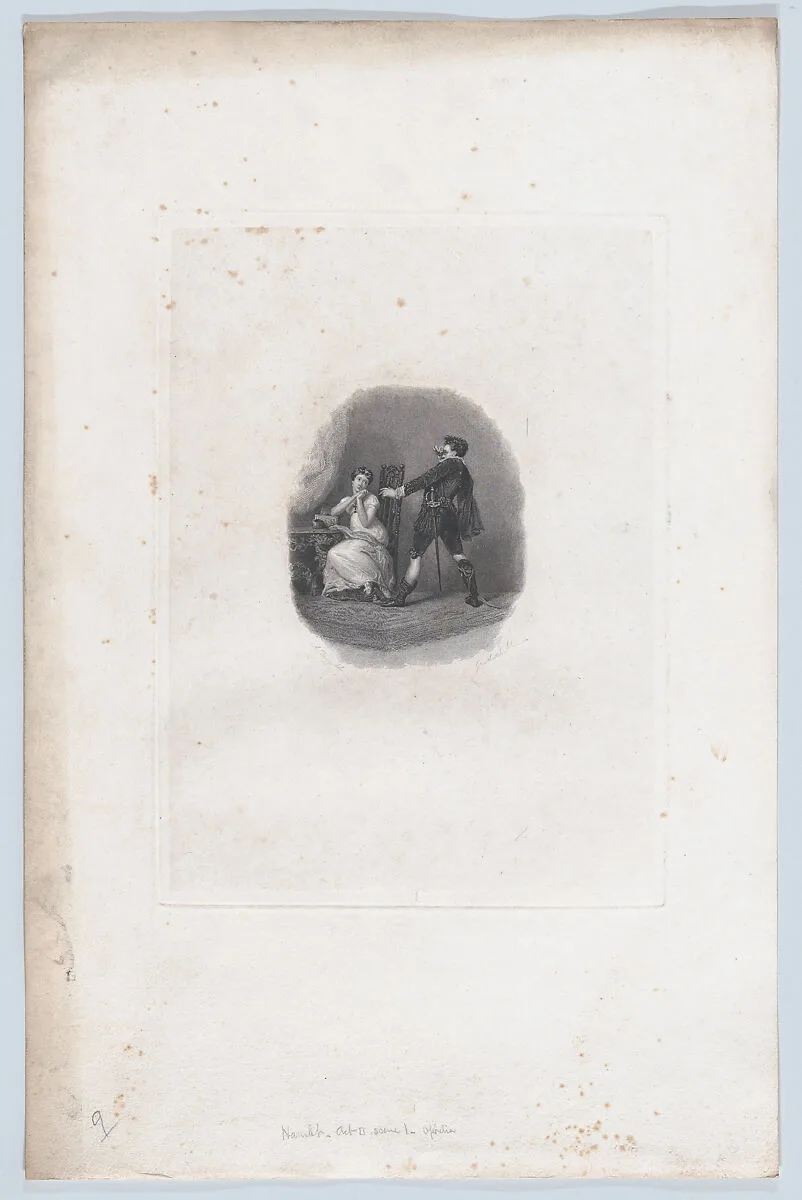 Hamlet and Ophelia (Shakespeare, Hamlet, Act II, Scene I) — Hurst, Robinson & Co.|William Shakespeare|Henry Perronet Briggs|Robert Jennings, London|William Greatbach