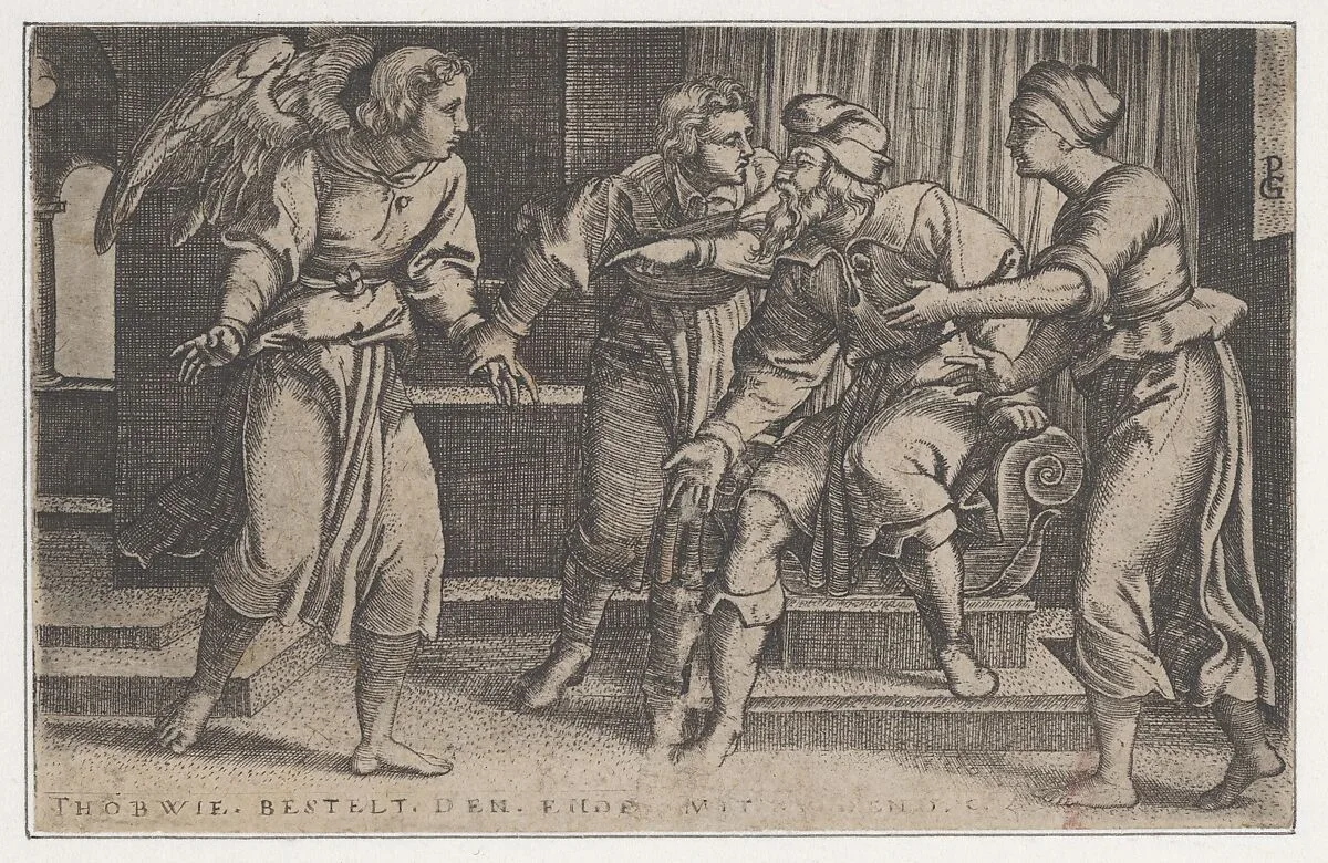 Tobias and the Archangel Raphael, from The Story of Tobias — Georg Pencz