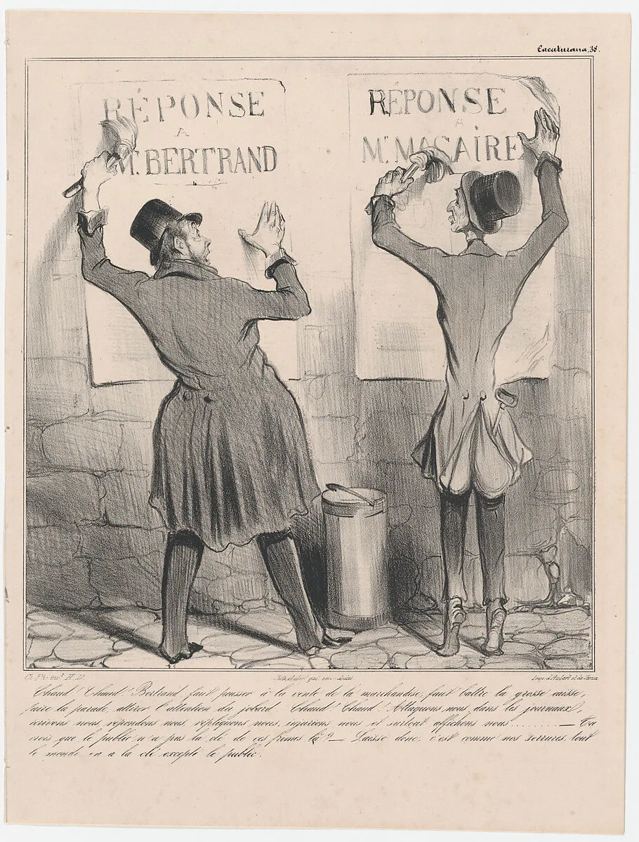 Plate 38: Hot stuff! Hot stuff!, from 'Caricaturana,' published in Les Robert Macaires — Aubert et Cie|Aubert et Cie|Junca|Charles Philipon|Honoré Daumier