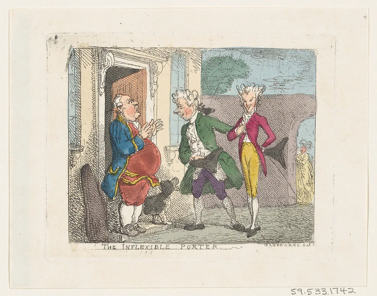 The Inflexible Porter — Thomas Rowlandson|Henry William Bunbury