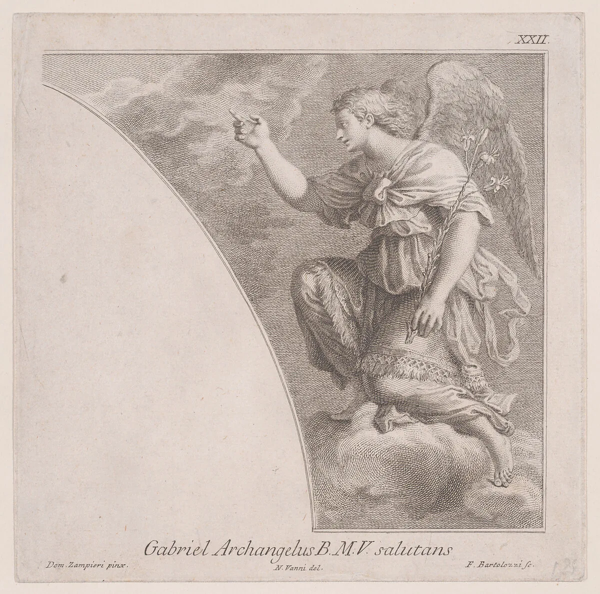 The Archangel Gabriel — Francesco Bartolozzi|Domenichino (Domenico Zampieri)|Niccolo Vanni