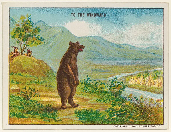 To the Windward, from the "Indian Life in the 60's" series (T73), issued with Hassan Cork Tip Cigarettes by the American Tobacco Company — American Tobacco Company