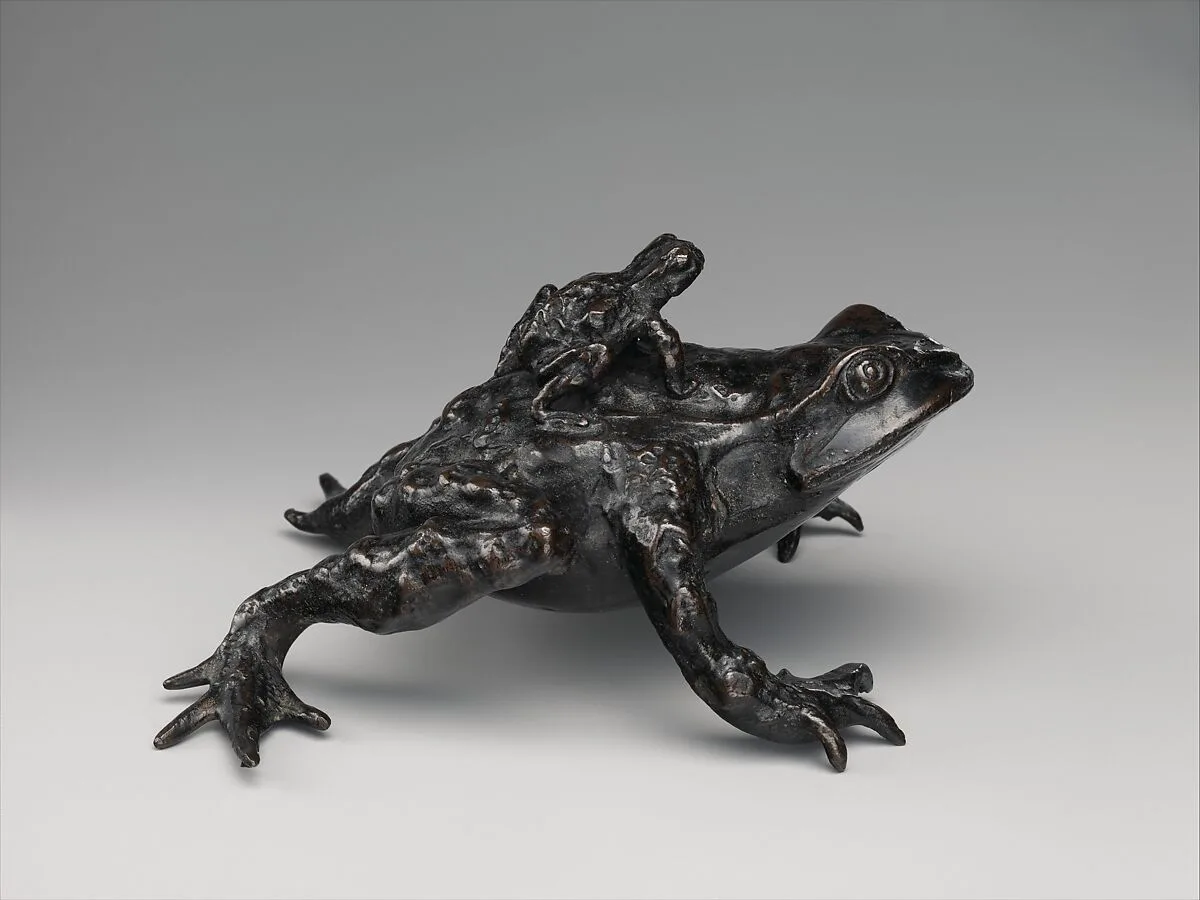Toad with a Young Toad on its Back — Unknown
