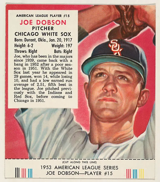 Joe Dobson, from the Red Man All-Star Team series (T233), issued by Red Man Chewing Tobacco — Red Man Chewing Tobacco