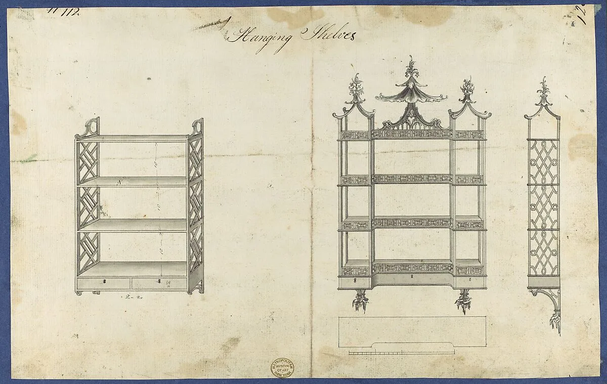 Hanging Shelves, from Chippendale Drawings, Vol. II — Thomas Chippendale