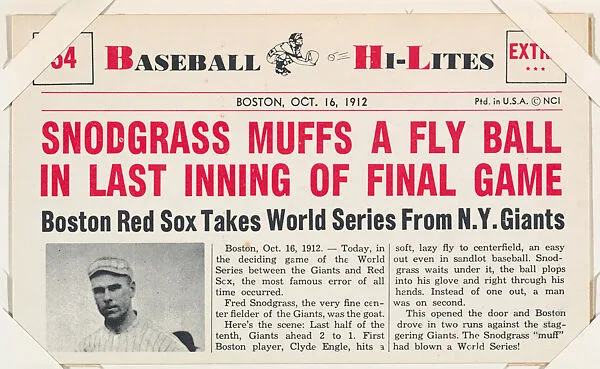 Fred Snodgrass #54 from Nu-Card Baseball Hi-Lites series (W460) — Nu-Card, Inc.