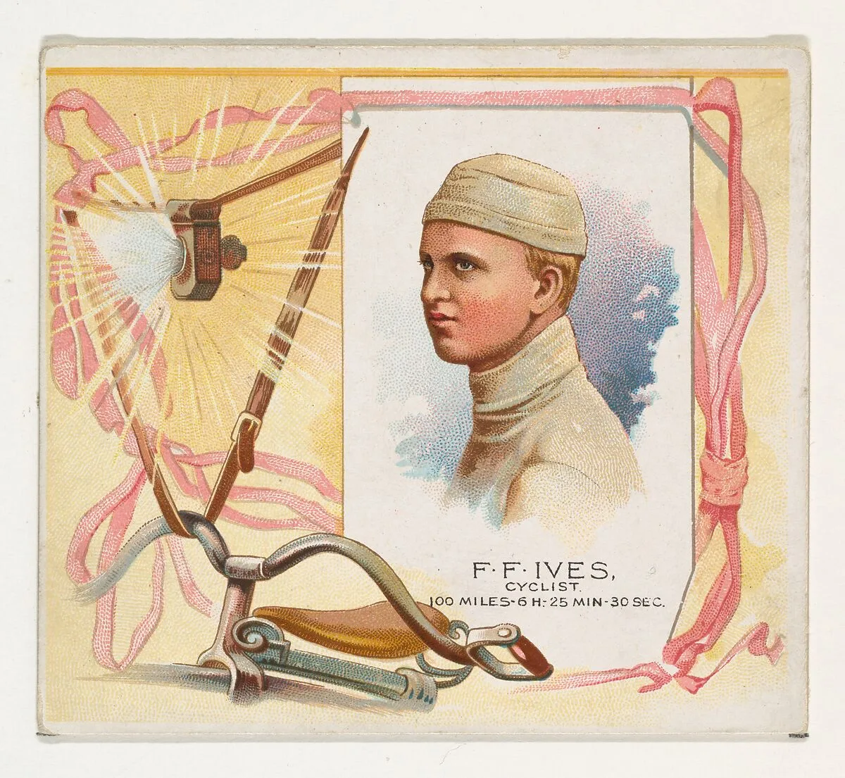 F.F. Ives, Cyclist, from World's Champions, Second Series (N43) for Allen & Ginter Cigarettes — Lindner, Eddy & Claus|Allen & Ginter