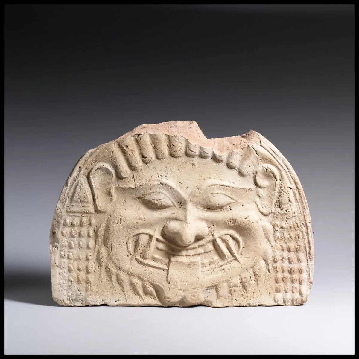 Terracotta gorgoneion antefix (roof tile) — Unknown
