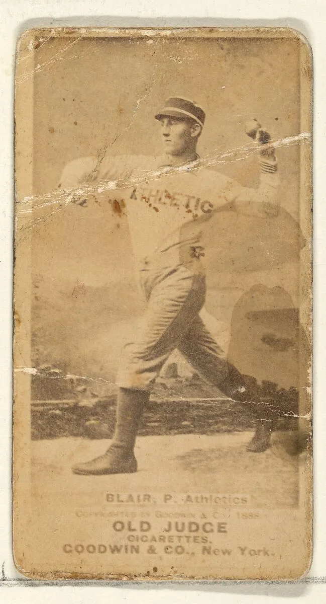 Blair, Pitcher, Philadelphia Athletics, from the Old Judge series (N172) for Old Judge Cigarettes — Goodwin & Company