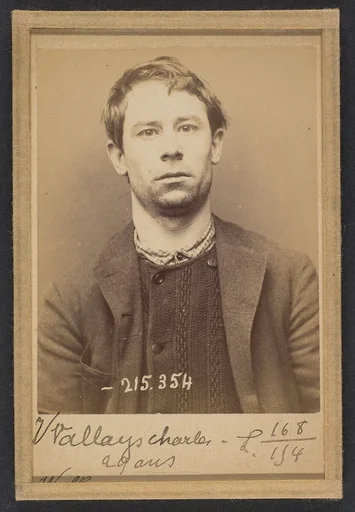 Wallays. Charles. 29 ans, né à Lille. Tailleur d'habits. Anarchiste. 9/3/94.