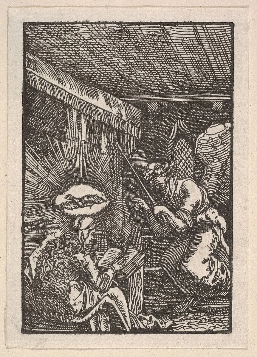 Annunciation, from The Fall and Salvation of Mankind Through the Life and Passion of Christ — Albrecht Altdorfer