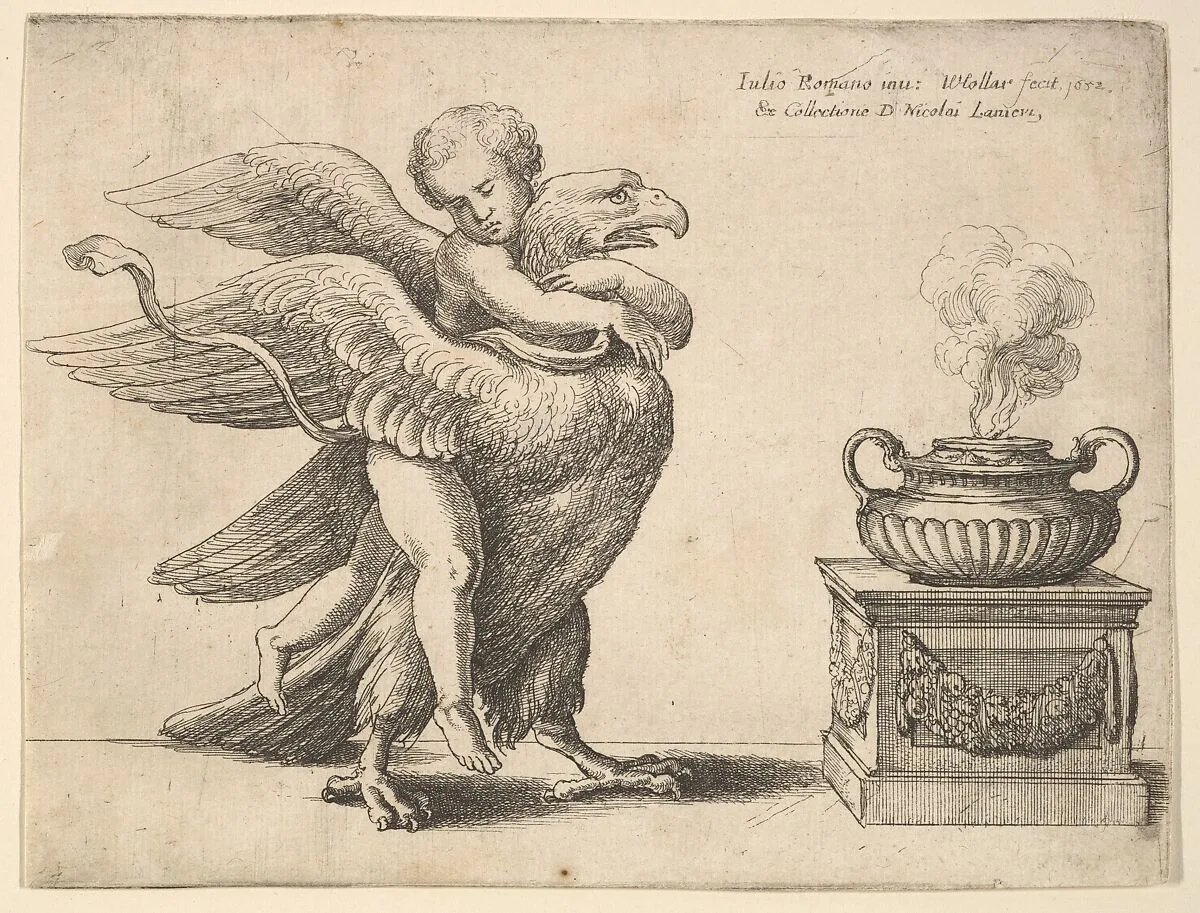 Cupid and an eagle — Wenceslaus Hollar|Giulio Romano
