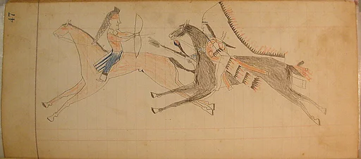 Maffet Ledger: Two Indians on horseback