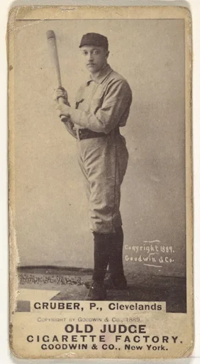 Henry Gruber, Pitcher, Cleveland, from the Old Judge series (N172) for Old Judge Cigarettes